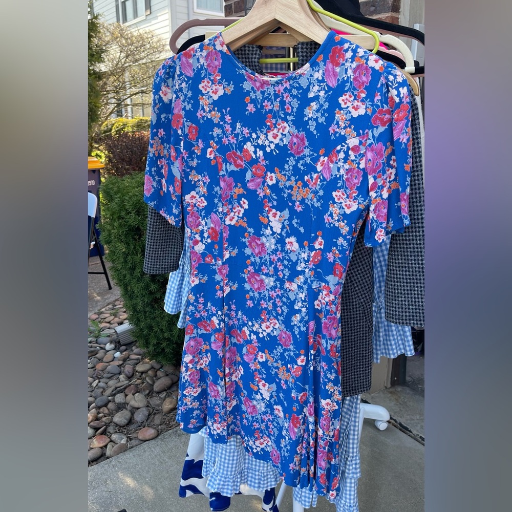 Tularosa Blue Floral Mini Dress